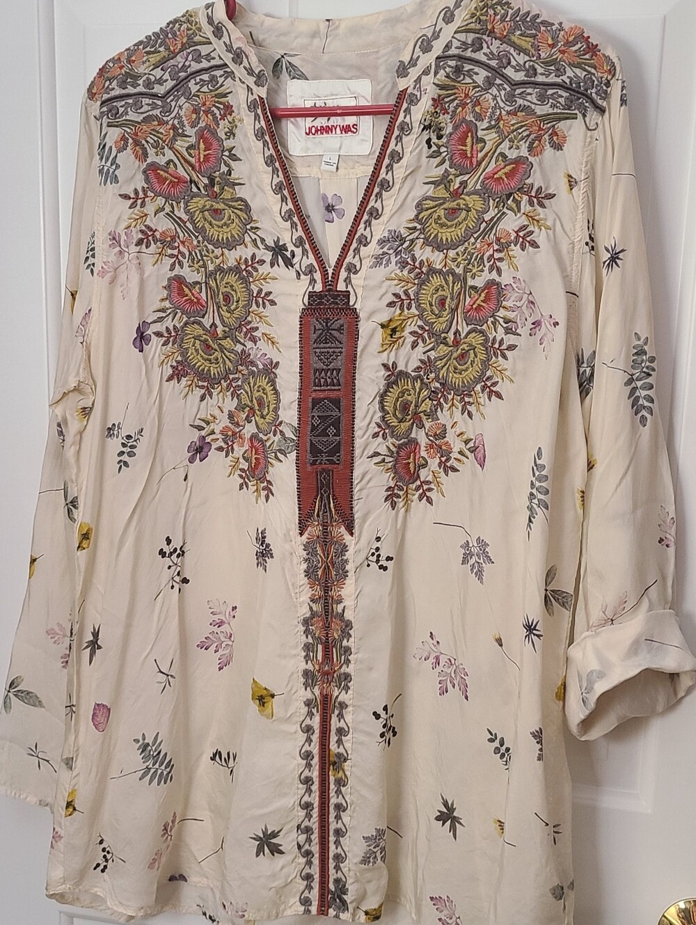 Johnny Was Silky Embroidered Tunic